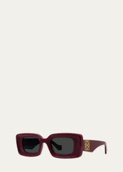 LoeweAnagram Beveled Acetate Rectangle Sunglasses