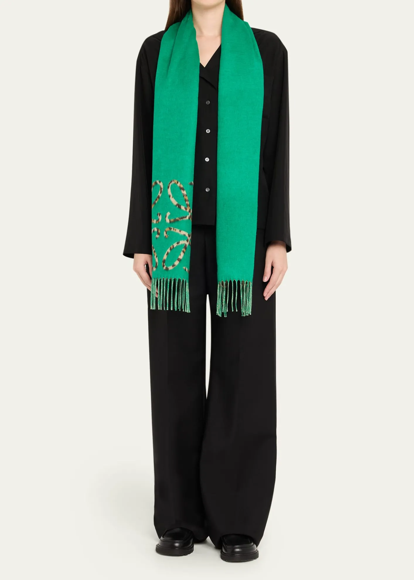 LoeweAnagram Leopard-Print Cashmere Scarf