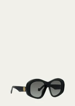 LoeweAnagram 51mm Beveled Acetate Pentagon Sunglasses