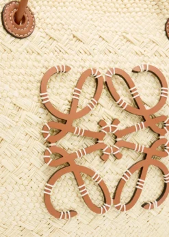 LoeweAnagram Woven Palm Leaf Basket Tote Bag
