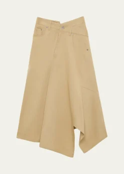 LoeweAsymmetric Cotton Midi Skirt