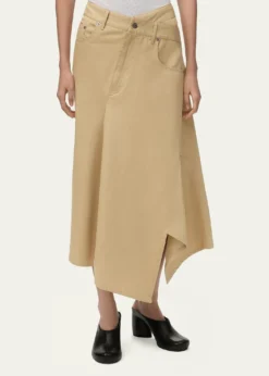 LoeweAsymmetric Cotton Midi Skirt