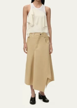 LoeweAsymmetric Cotton Midi Skirt