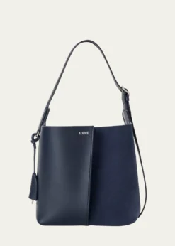 LoeweBilbao Medium Leather and Suede Bucket Bag