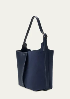 LoeweBilbao Medium Leather and Suede Bucket Bag
