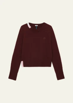LoeweContrast Intarsia Cashmere-Blend Sweater
