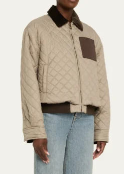 LoeweCorduroy-Collar Quilted Barn Jacket