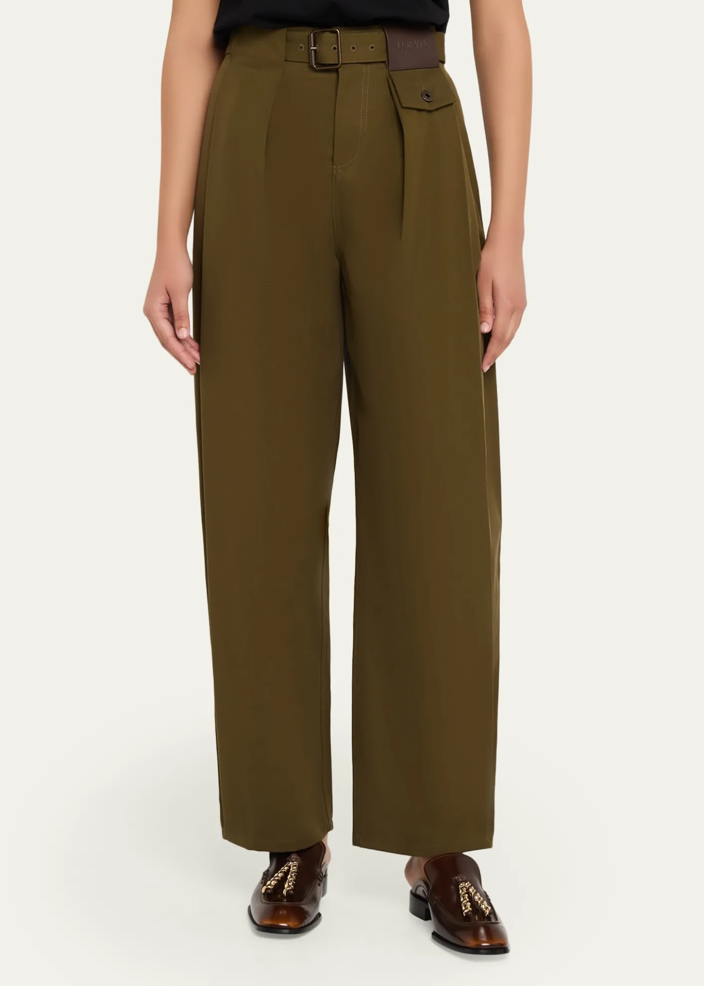 LoeweCotton and Silk Straight-Leg Trousers