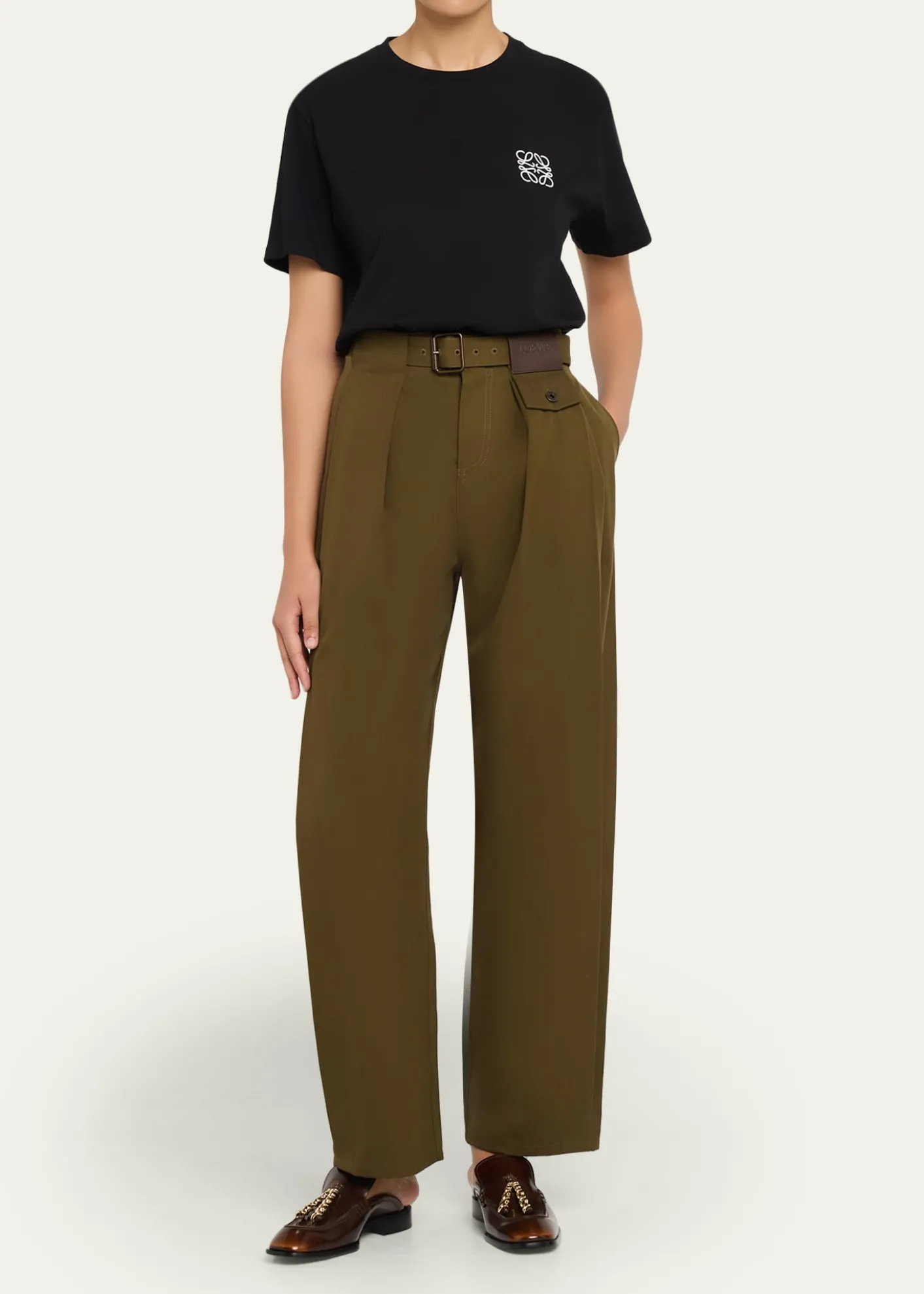 LoeweCotton and Silk Straight-Leg Trousers