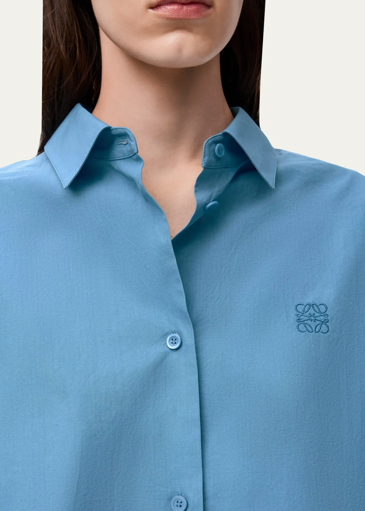 LoeweCotton Poplin Boxy Button-Down Shirt