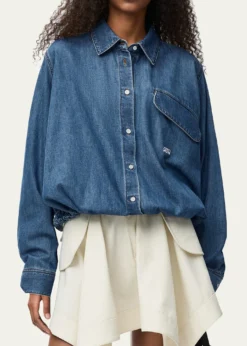 LoeweDenim Belted Balloon Shirt