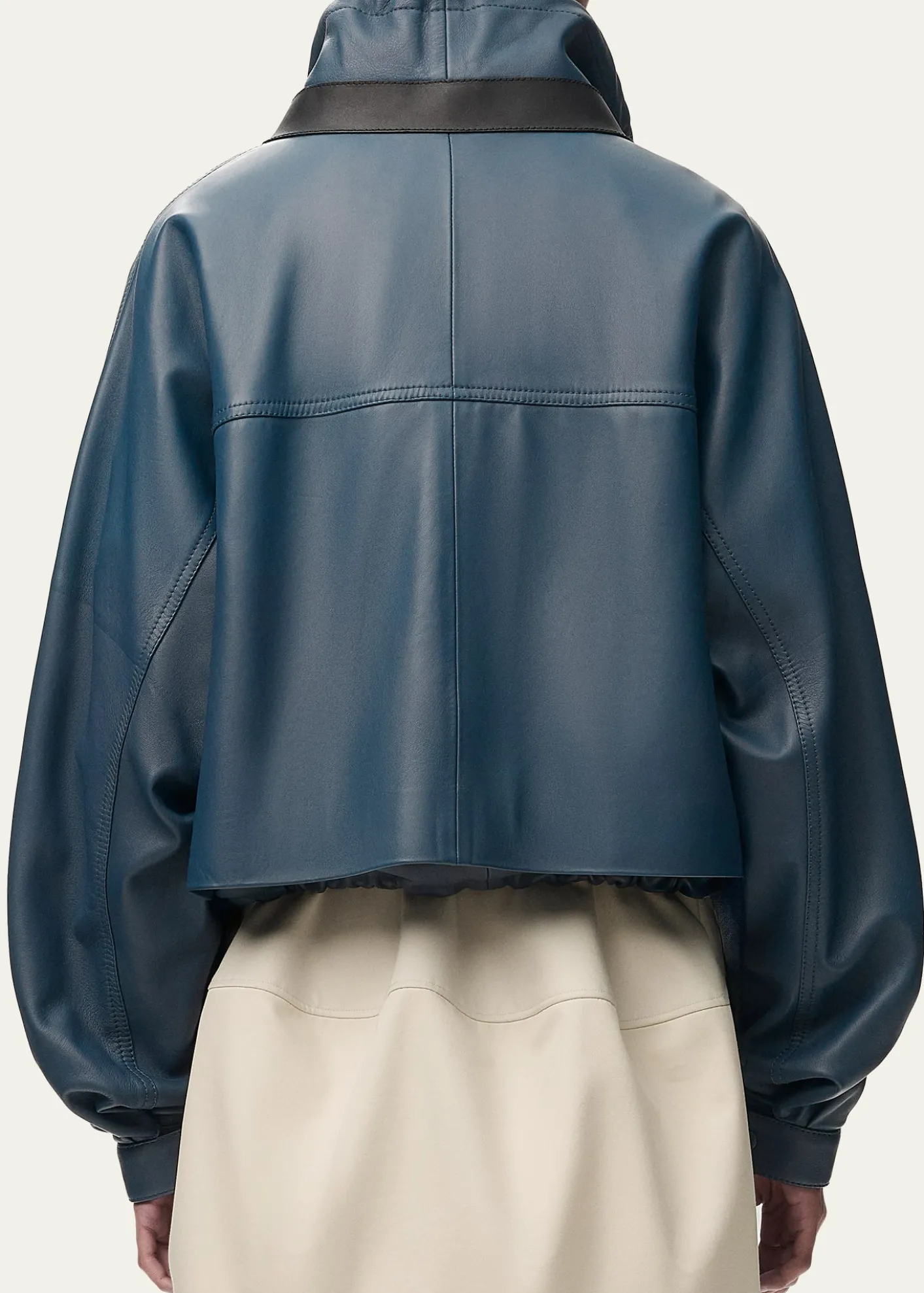 LoeweDouble Layered Leather Zip Jacket