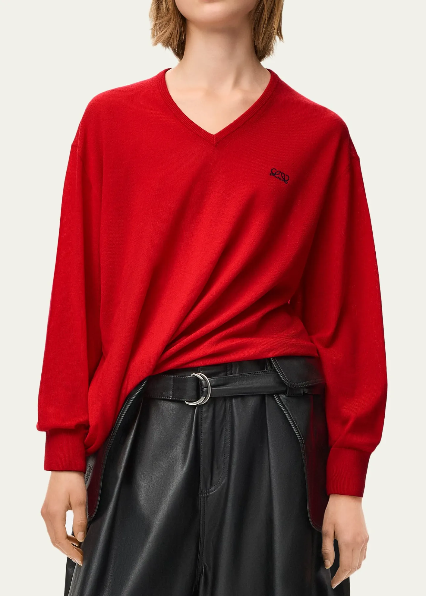 LoeweDraped V-Neck Sweater