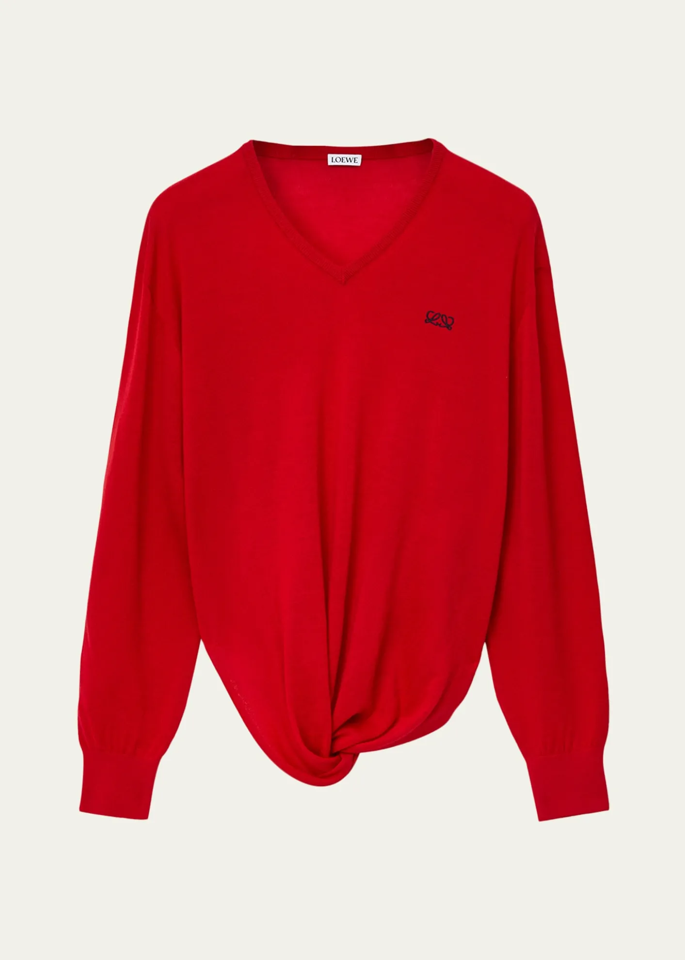 LoeweDraped V-Neck Sweater