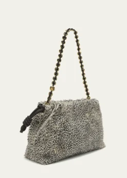 LoeweFlamenco Medium Shoulder Bag in Feathered Leather