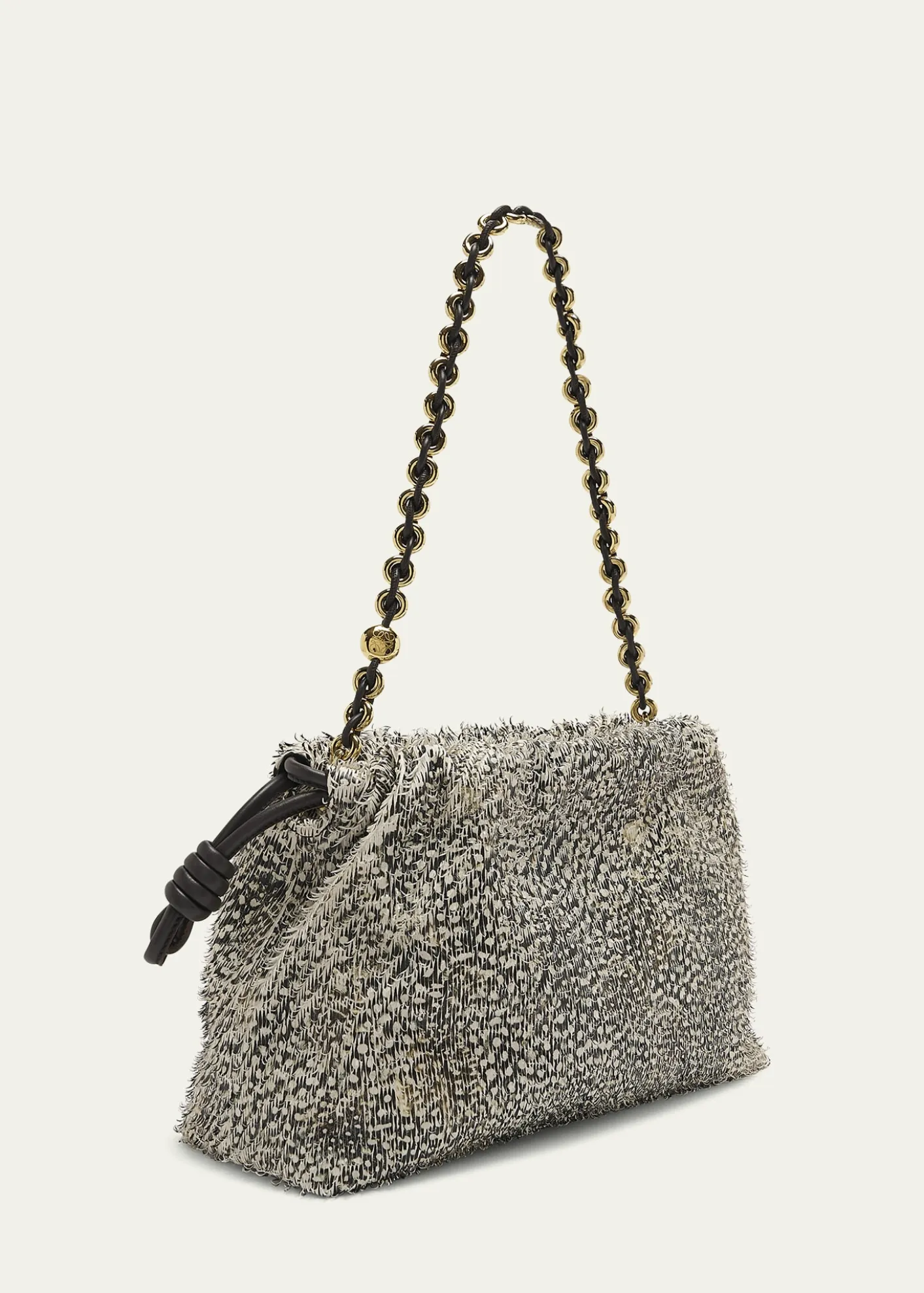LoeweFlamenco Medium Shoulder Bag in Feathered Leather