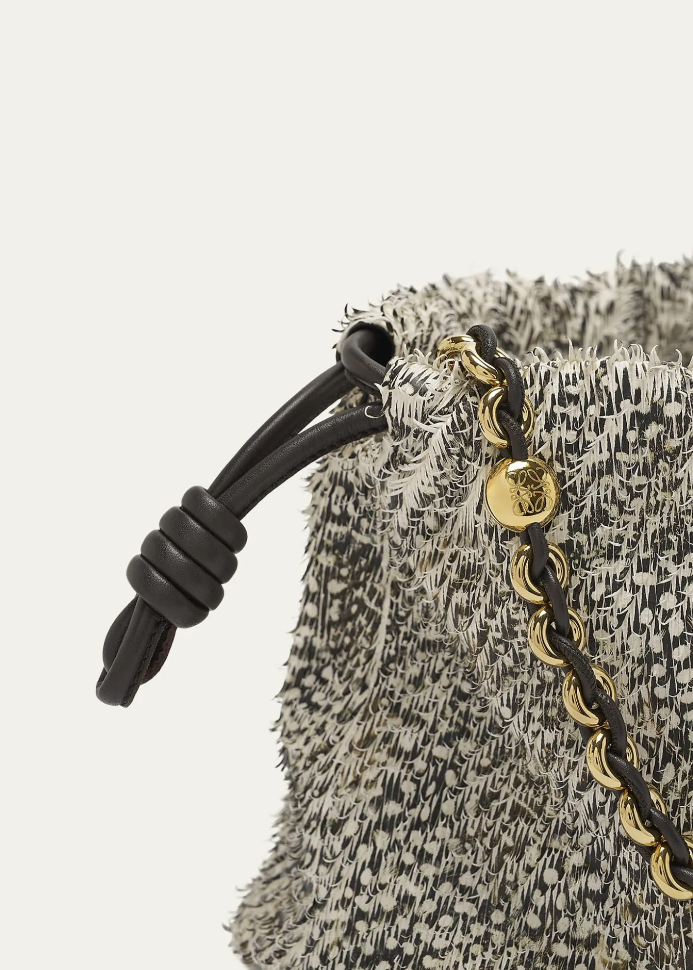 LoeweFlamenco Medium Shoulder Bag in Feathered Leather