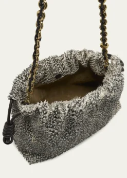 LoeweFlamenco Medium Shoulder Bag in Feathered Leather
