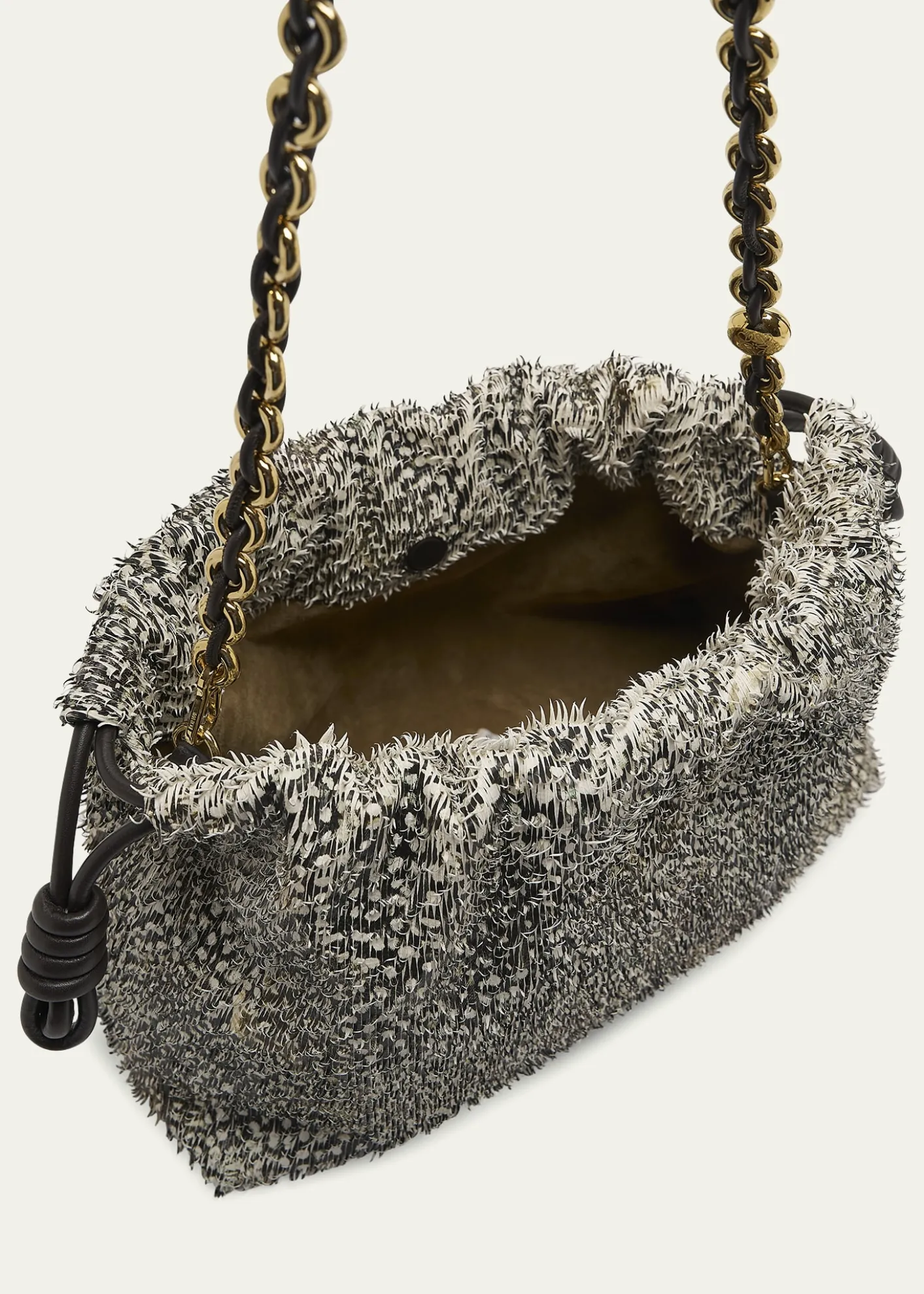 LoeweFlamenco Medium Shoulder Bag in Feathered Leather
