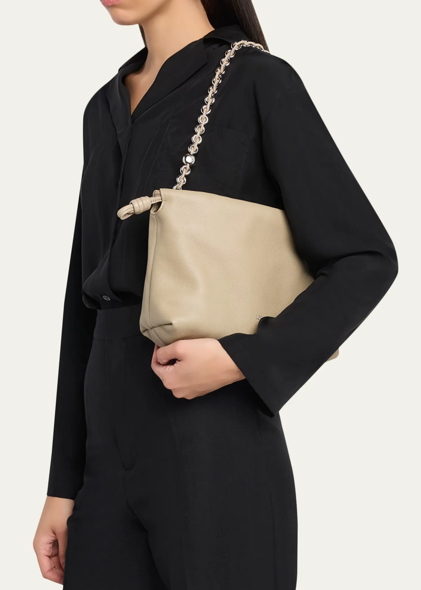 LoeweFlamenco Medium Shoulder Bag in Leather
