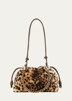 LoeweFlamenco Medium Shoulder Bag in Cheetah-Print Shearling