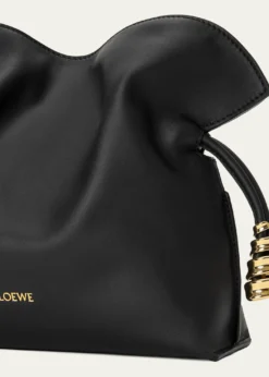 LoeweFlamenco Ruched Clutch Bag in Leather