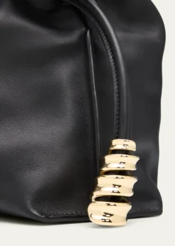 LoeweFlamenco Ruched Clutch Bag in Leather