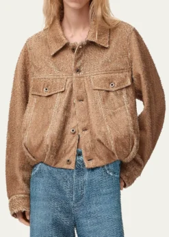 LoeweFringed Leather Balloon Jacket