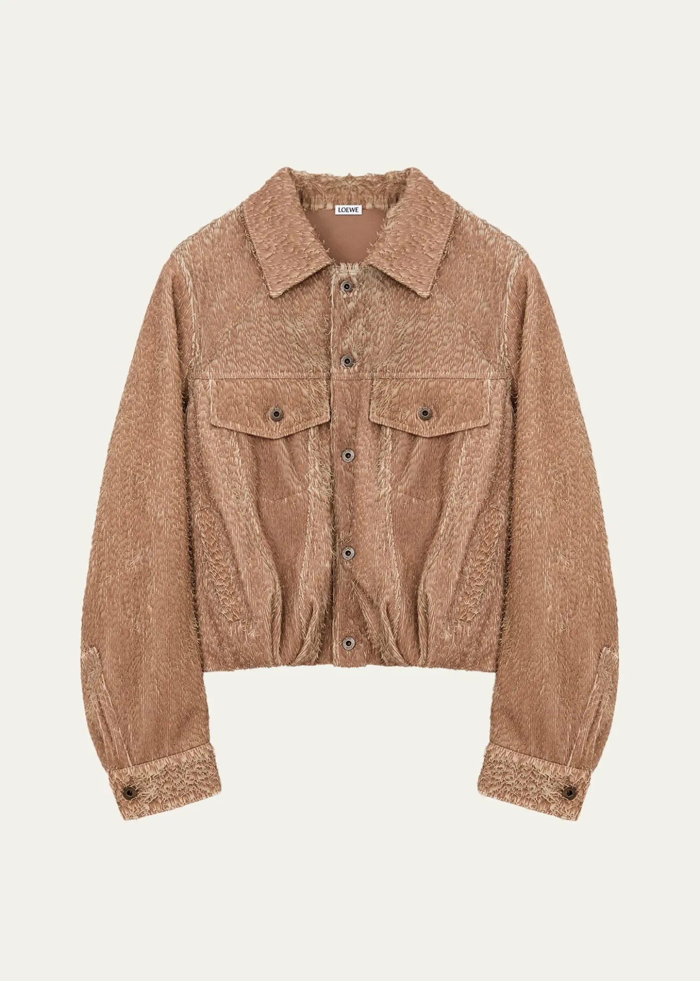 LoeweFringed Leather Balloon Jacket