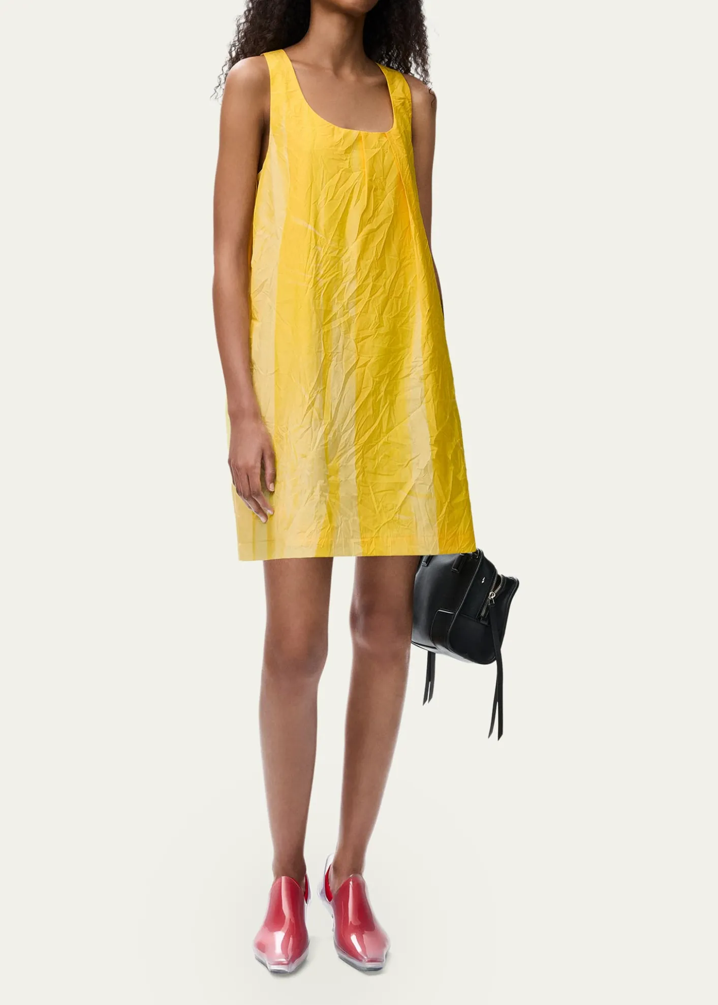 LoeweGradient-Print Crinkled Cotton Mini Shift Dress