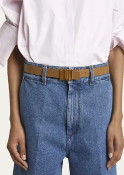 LoeweGraphic Buckle Leather Belt
