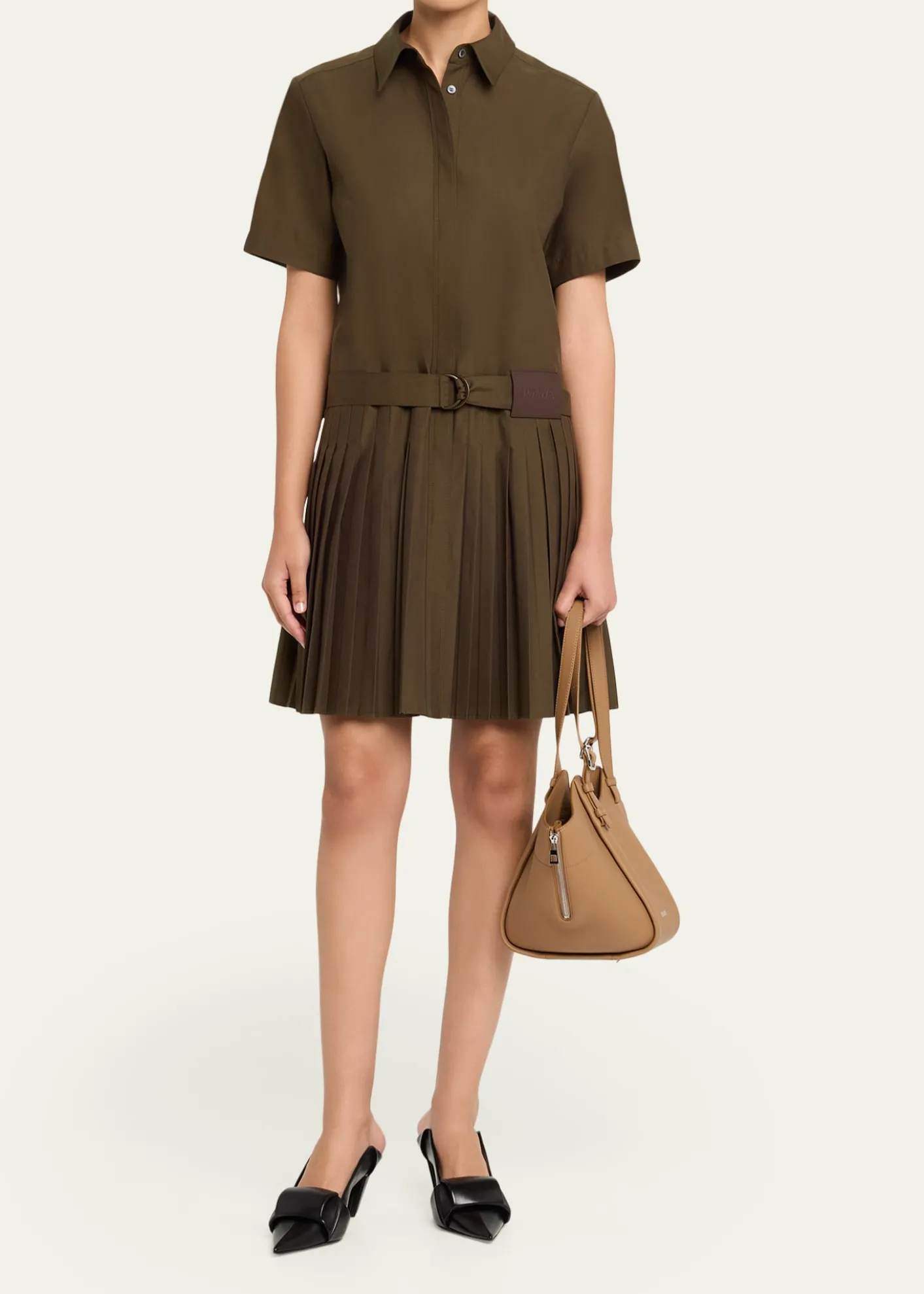 LoeweHammock Flip Convertible Leather Shoulder Bag