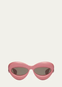 LoeweInflated Pink Acetate Cat-Eye Sunglasses