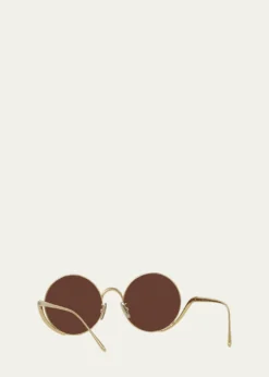 LoeweIsland 50mm Metal Rimless Round Sunglasses