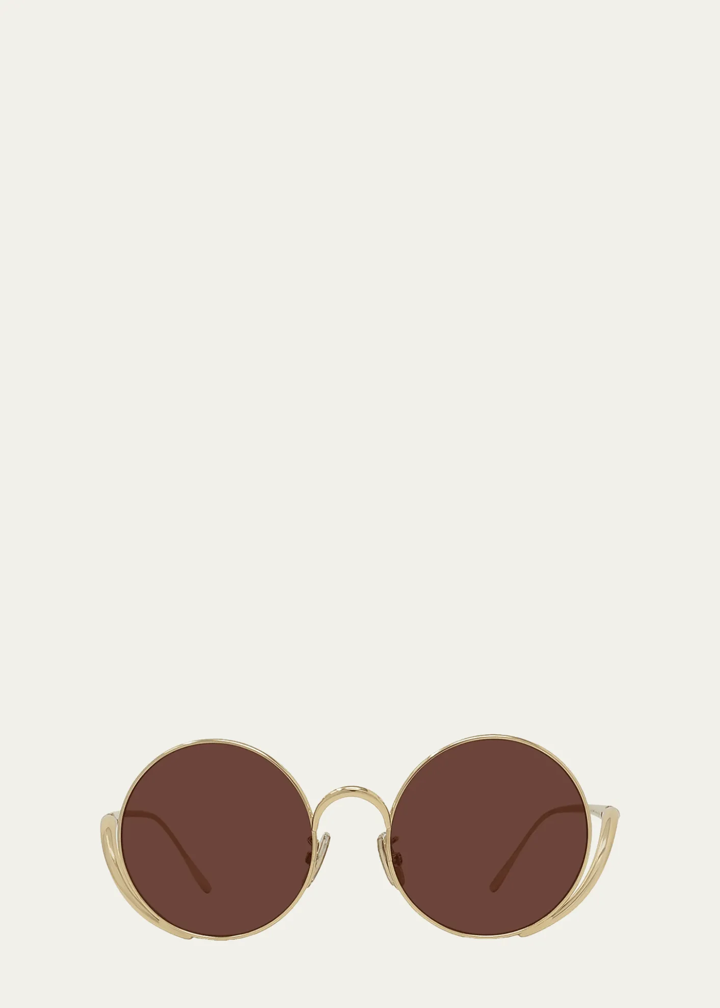 LoeweIsland 50mm Metal Rimless Round Sunglasses