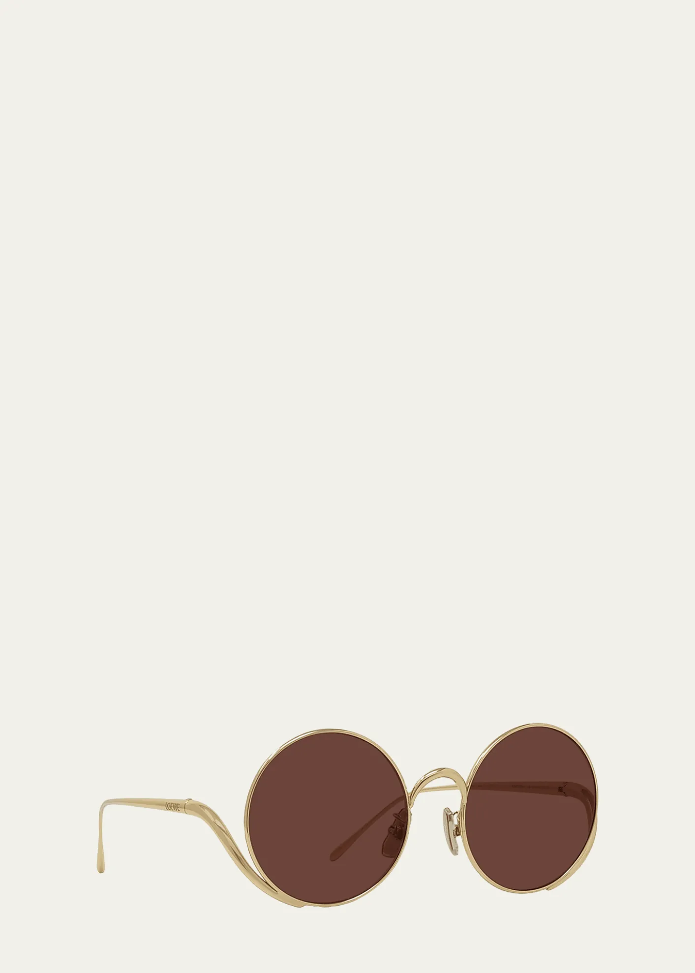 LoeweIsland 50mm Metal Rimless Round Sunglasses