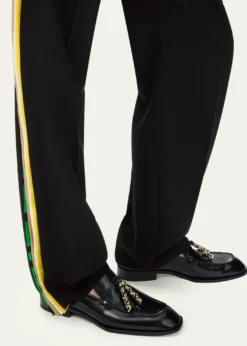 LoeweLayered Side-Stripe Straight-Leg Trousers