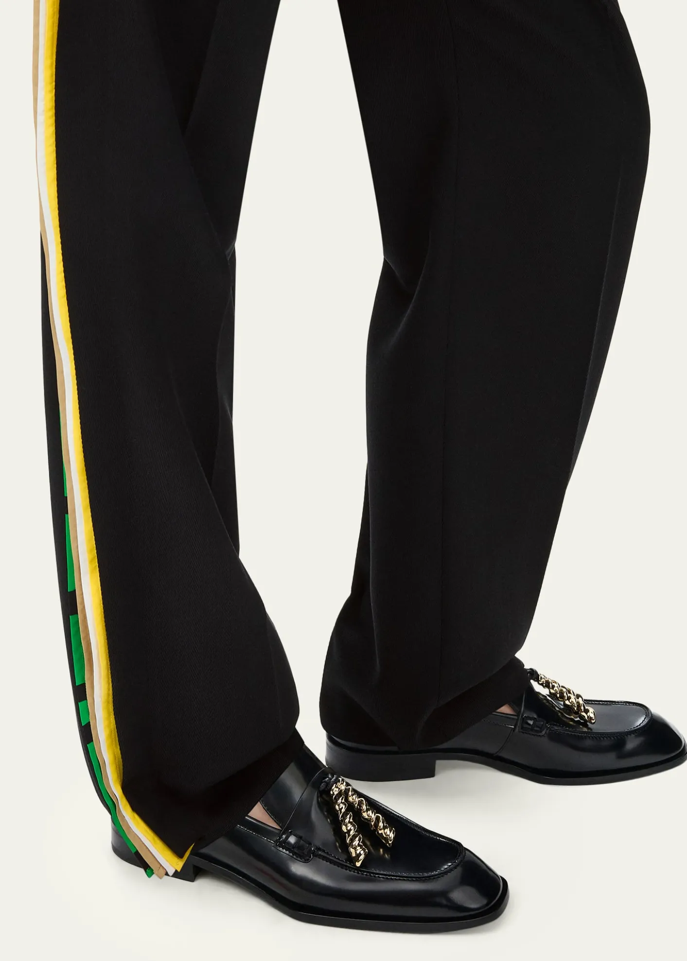 LoeweLayered Side-Stripe Straight-Leg Trousers