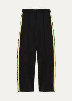 LoeweLayered Side-Stripe Straight-Leg Trousers