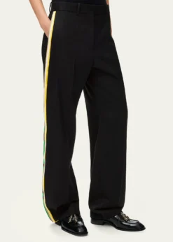 LoeweLayered Side-Stripe Straight-Leg Trousers