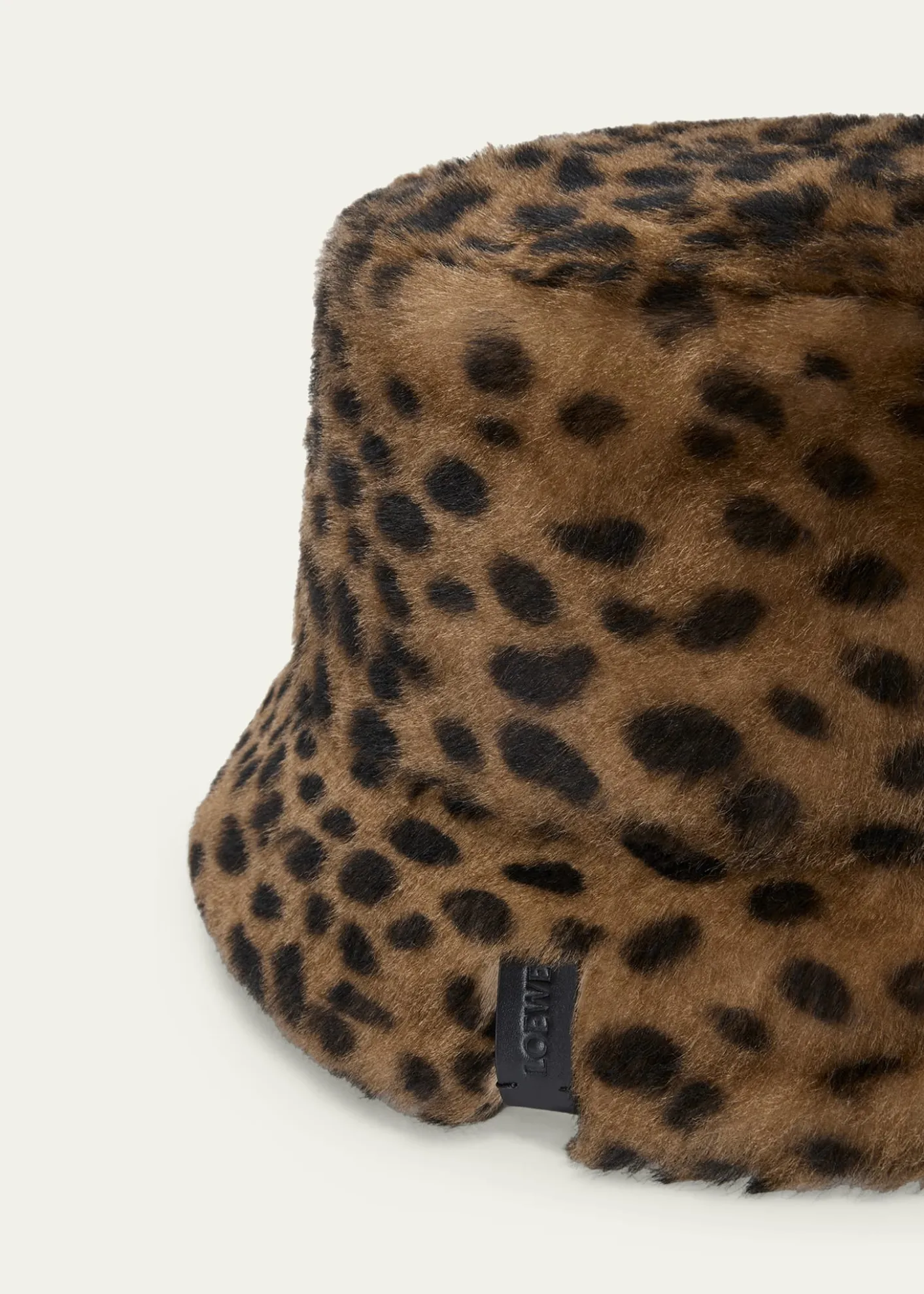 LoeweLeopard-Print Shearling Bucket Hat