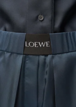 LoeweLogo-Band Satin Wide-Leg Pull-On Pants