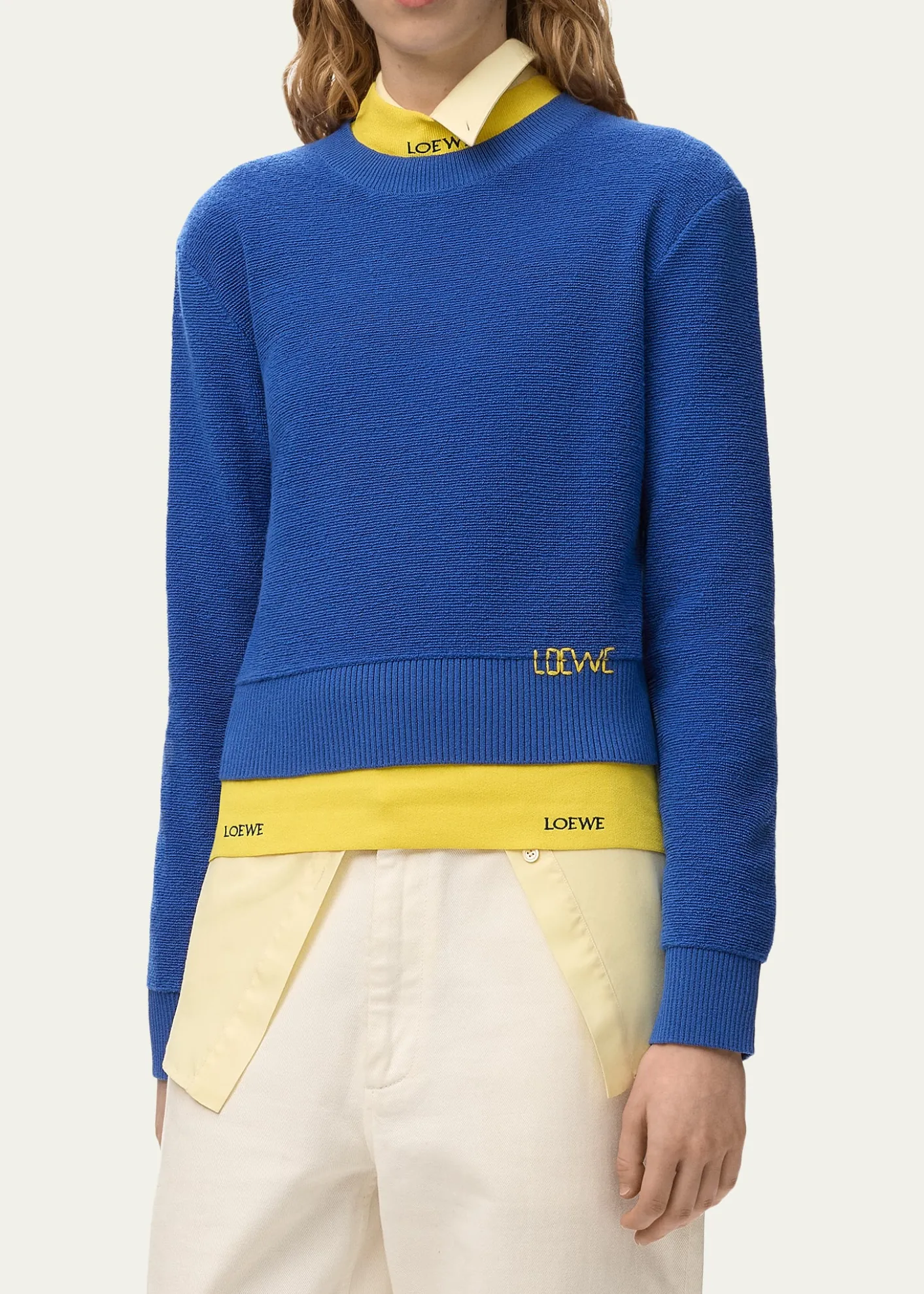 LoeweLogo Embroidered Wool Crewneck Sweater