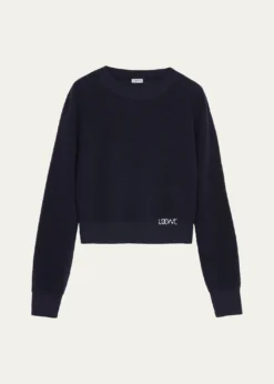 LoeweLogo Embroidered Wool Crewneck Sweater