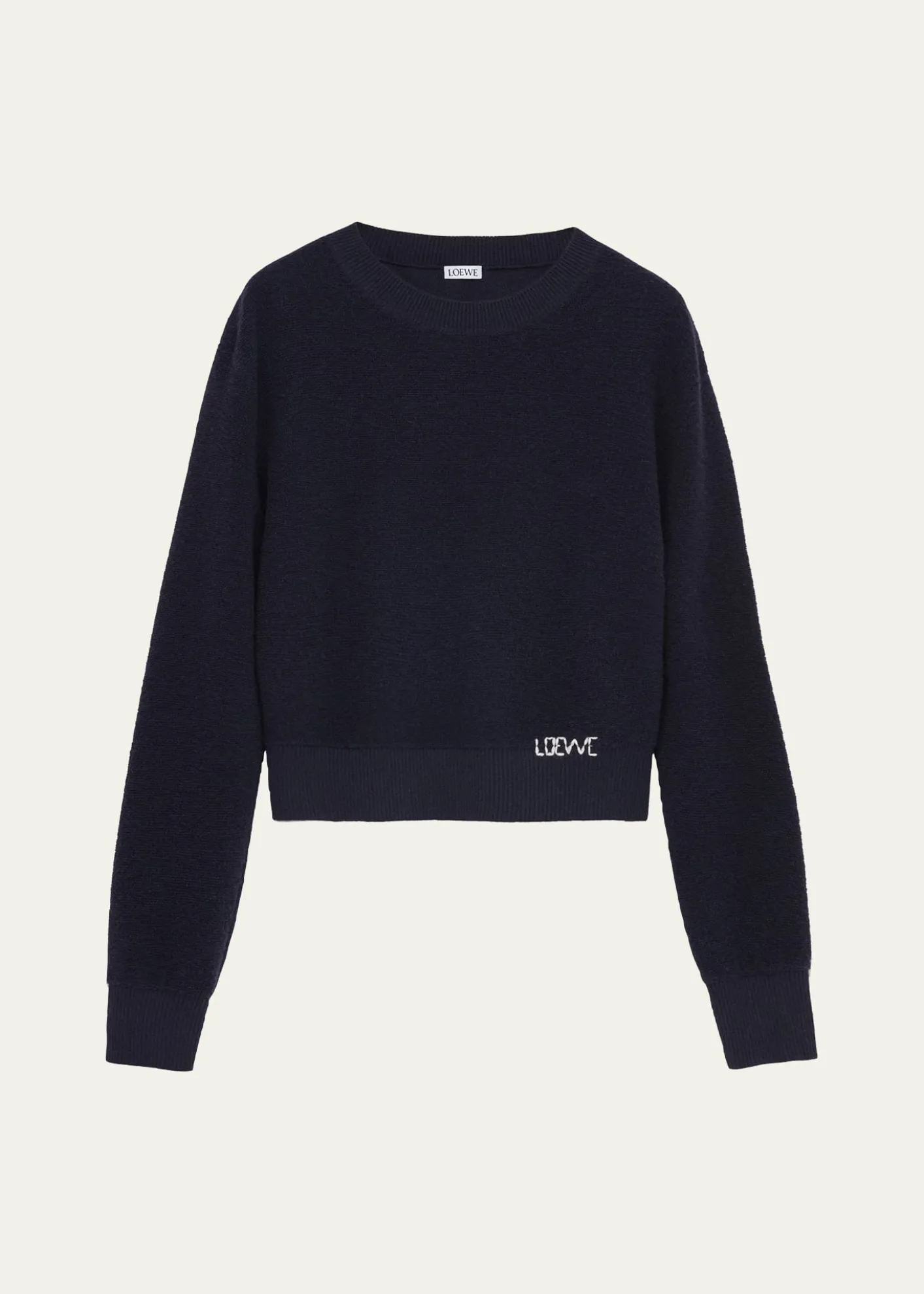LoeweLogo Embroidered Wool Crewneck Sweater