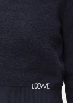 LoeweLogo Embroidered Wool Crewneck Sweater