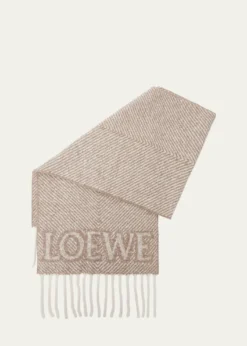 LoeweLogo Fringe Wool-Blend Scarf