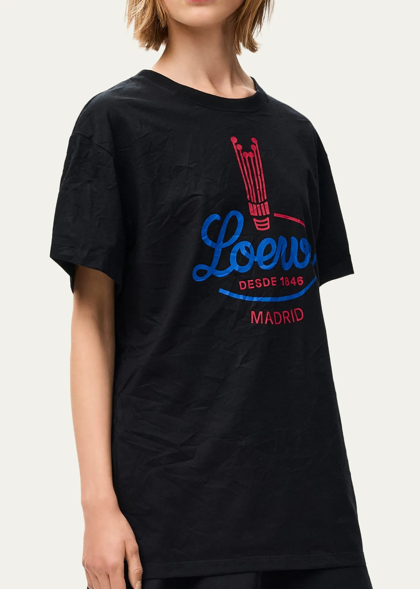 LoeweLogo-Print Cotton-Blend T-Shirt