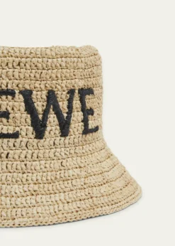 LoeweLogo Woven Raffia Bucket Hat