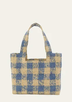 LoeweMedium Logo Tote Bag in Gingham Raffia